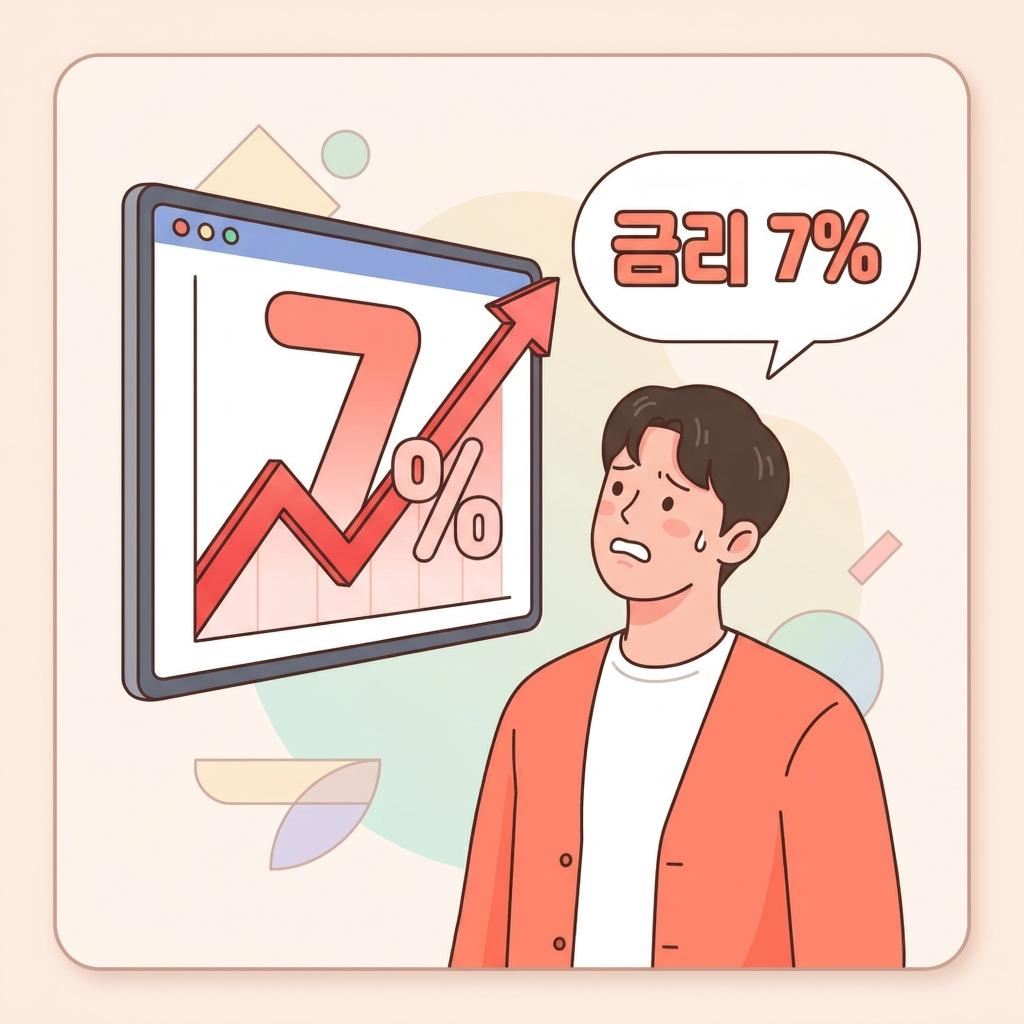 주택담보대출 금리 7% 상승에 따른 가계 부담