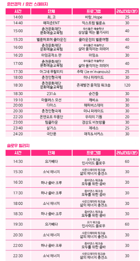 불의도시:도깨비난장 토요일 프로그램