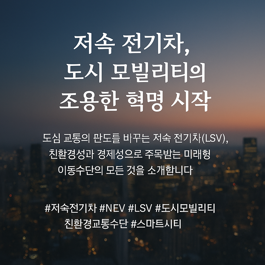 도시 모빌리티 혁신을 이끄는 저속 전기차의 부상
