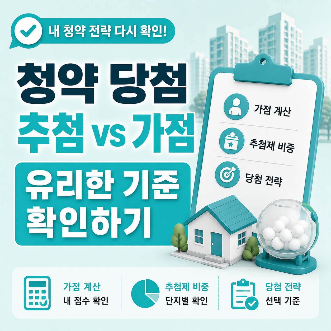 청약 추첨제와 가점제 적용 기준 비교 안내