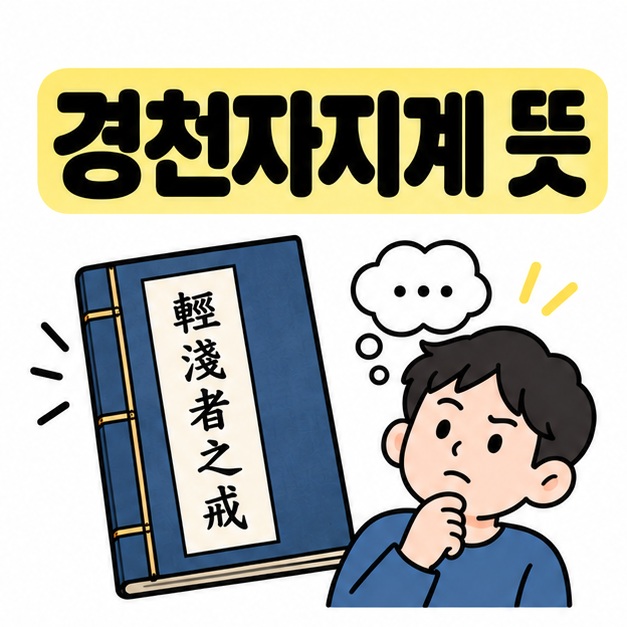 경천자지계 뜻과 輕淺者之戒 한자를 보여주는 고전 용어 카드
