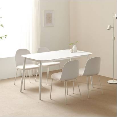 보니애가구 나탈리 포세린 세라믹 식탁 + 의자 4p 세트 4인용 방문설치&#44; 화이트