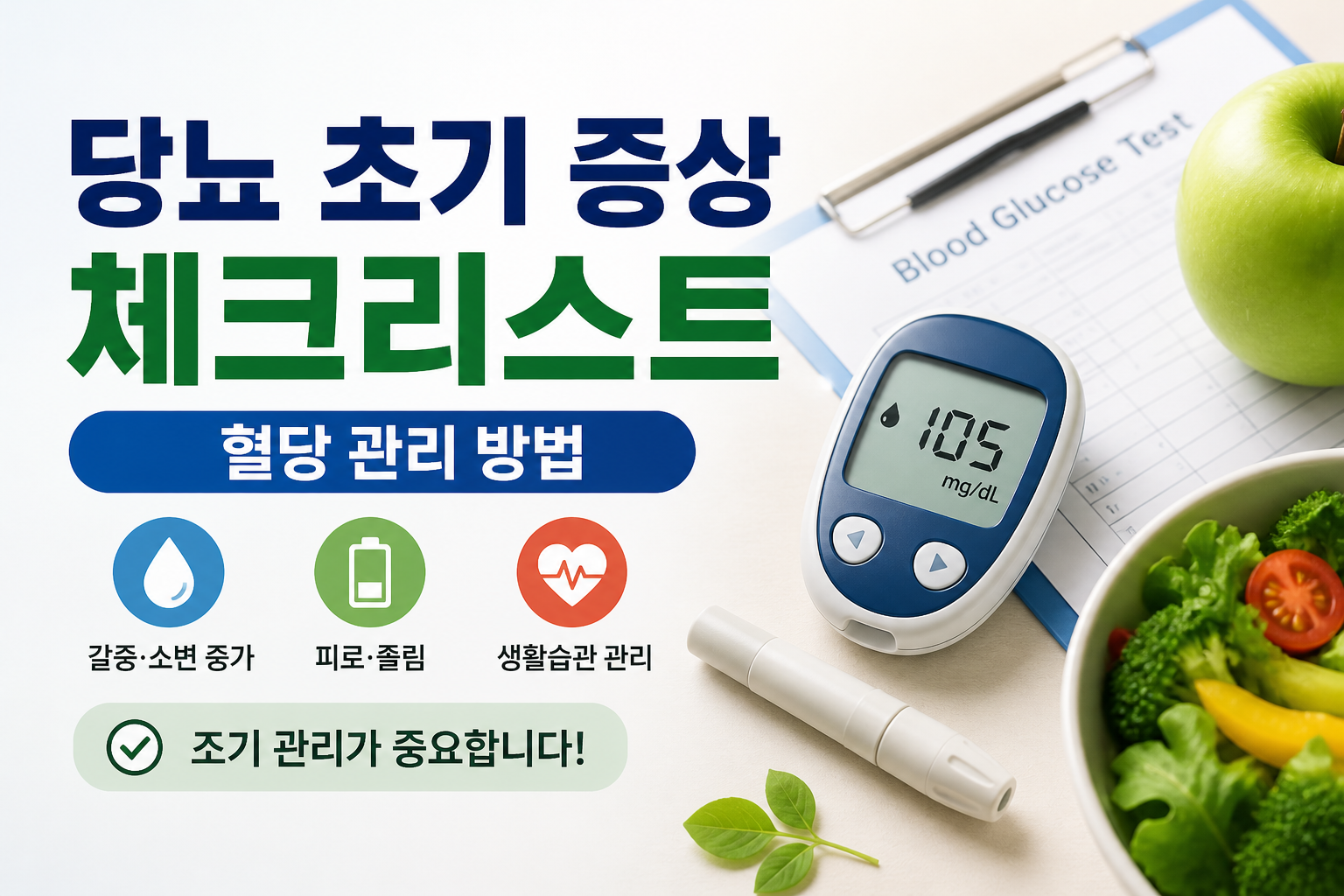 당뇨 초기 증상 체크리스트와 혈당 관리 방법 -사진-