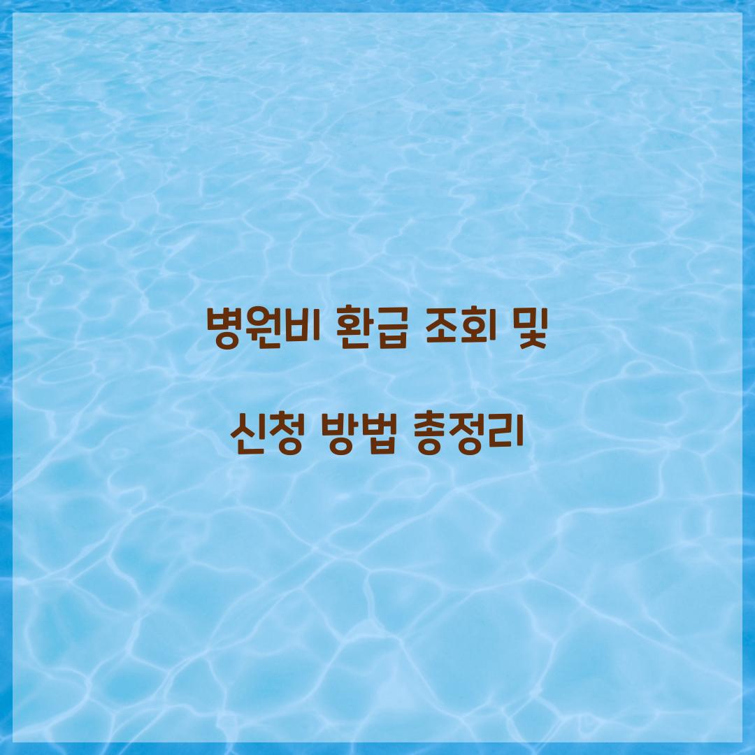 병원비 환급 조회