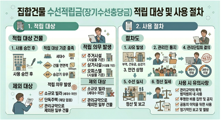 집합건물 수선적립금 적립대상 및 사용절차