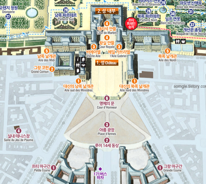 베르사유 궁전 성내부 주변 지도