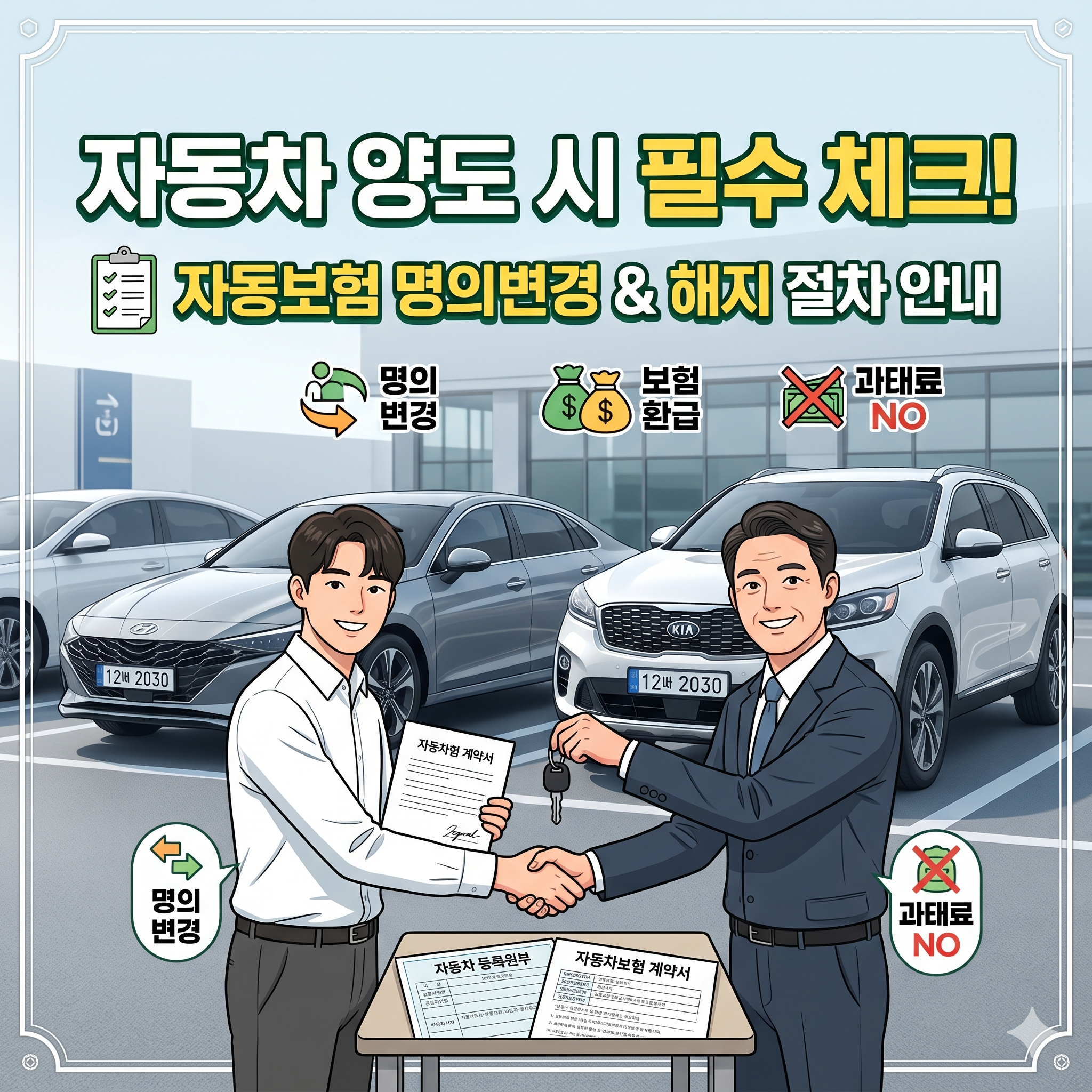 자동차 양도 시 필수 체크! 자동차보험 명의변경 및 해지 절차 안내