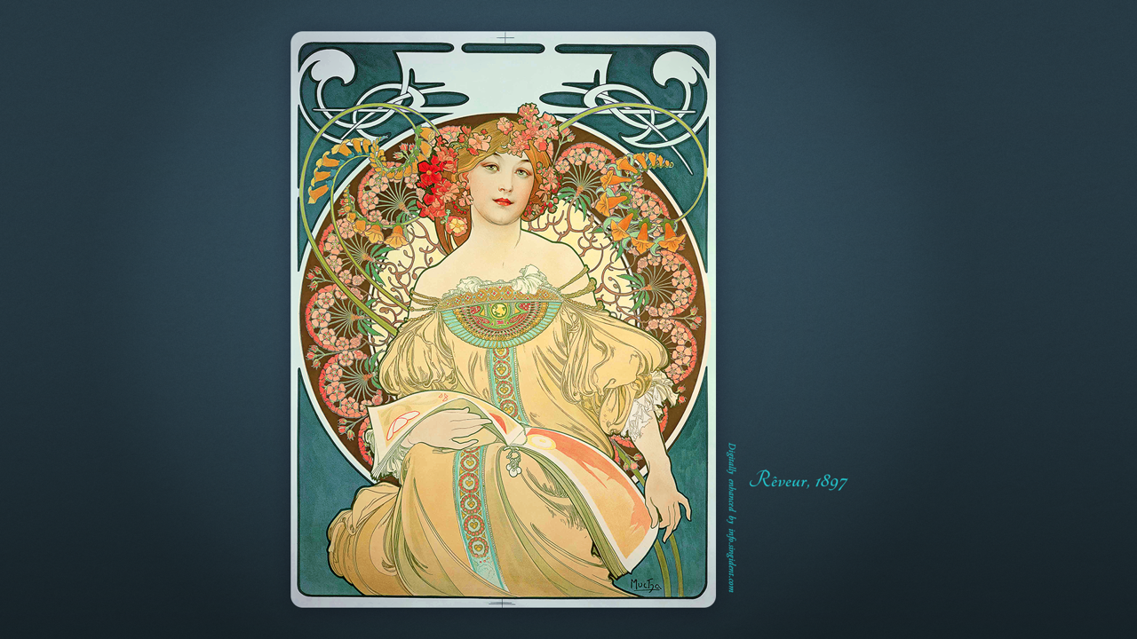 04 백일몽 C - R&ecirc;veur, 1897 알폰스무하배경화면