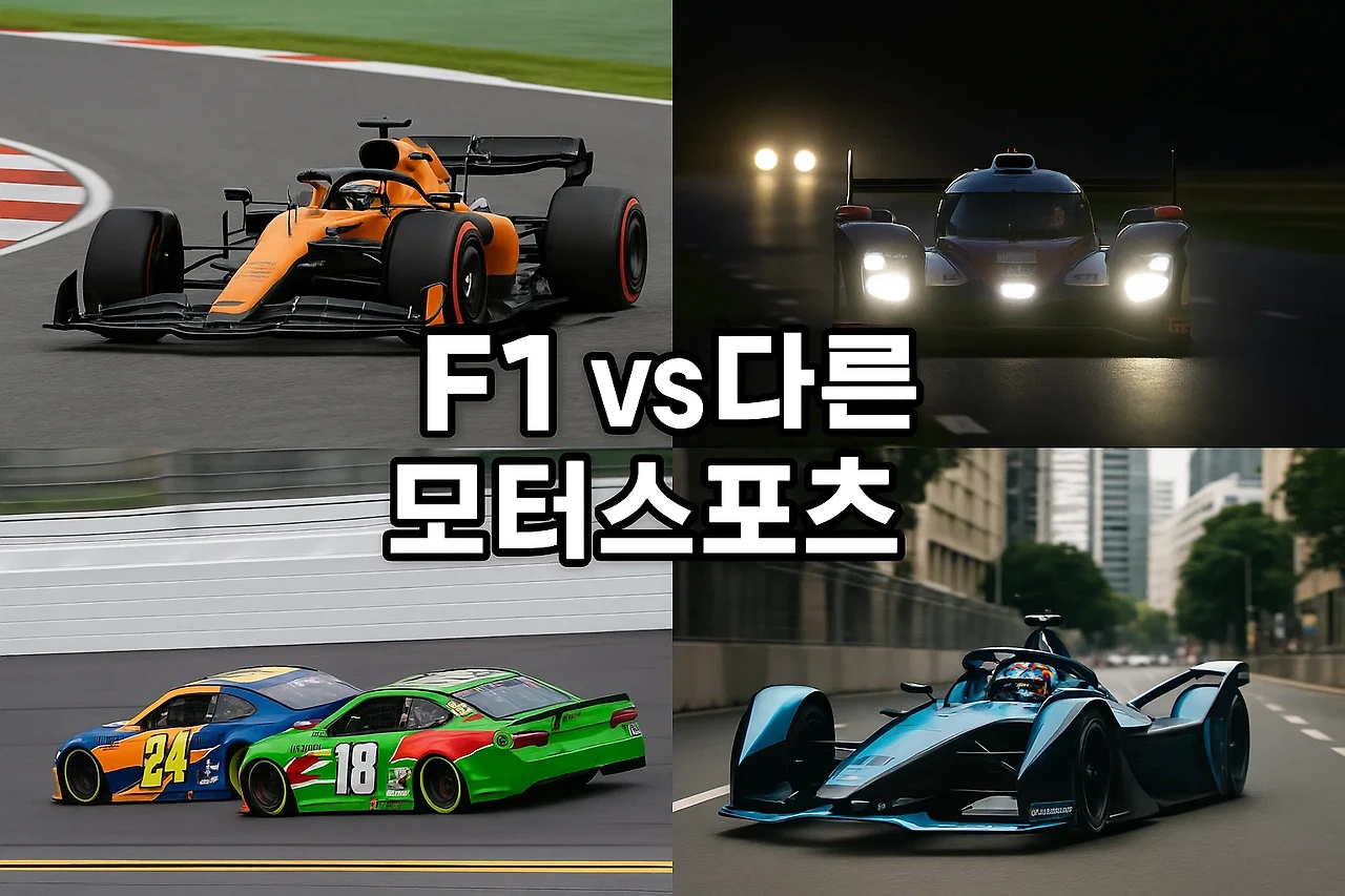 F1 vs 다른 모터스포츠 &mdash; 르망&middot;나스카&middot;포뮬러E와의 차이