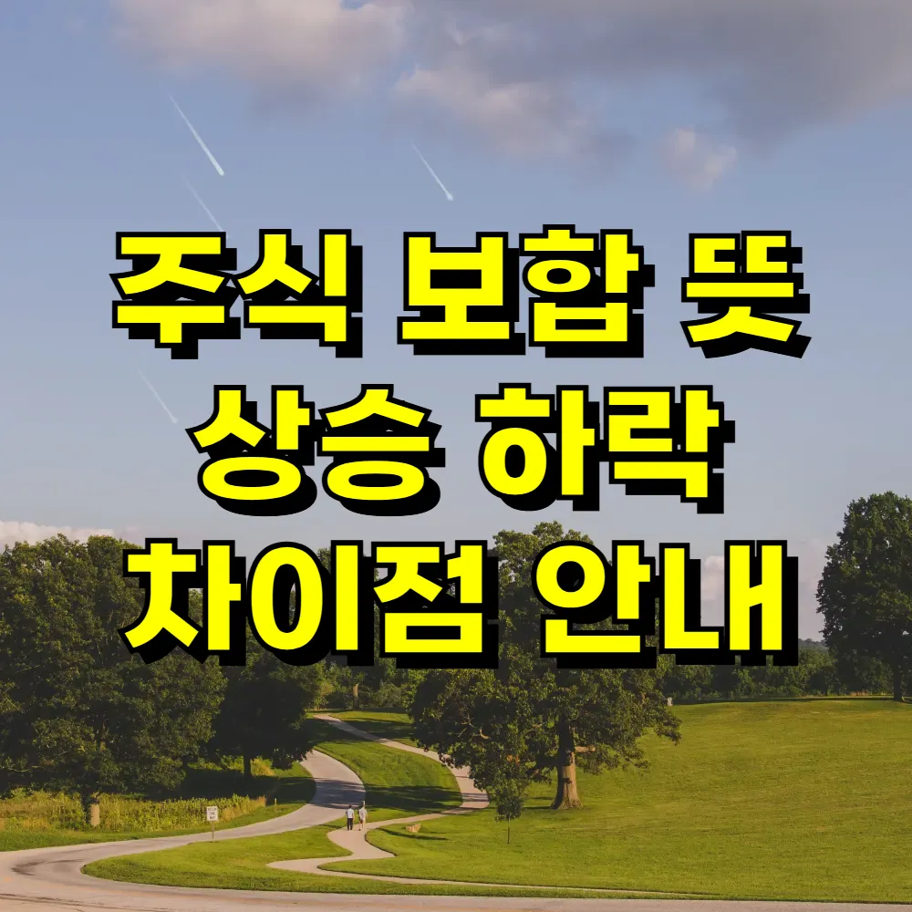 주식 보합 뜻 상승 하락 차이점 안내