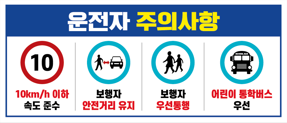 단지내도로 운전자 주의사항(자료:한국교통안전공단)