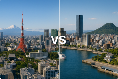 도쿄 대 다카마쓰 비교 이미지