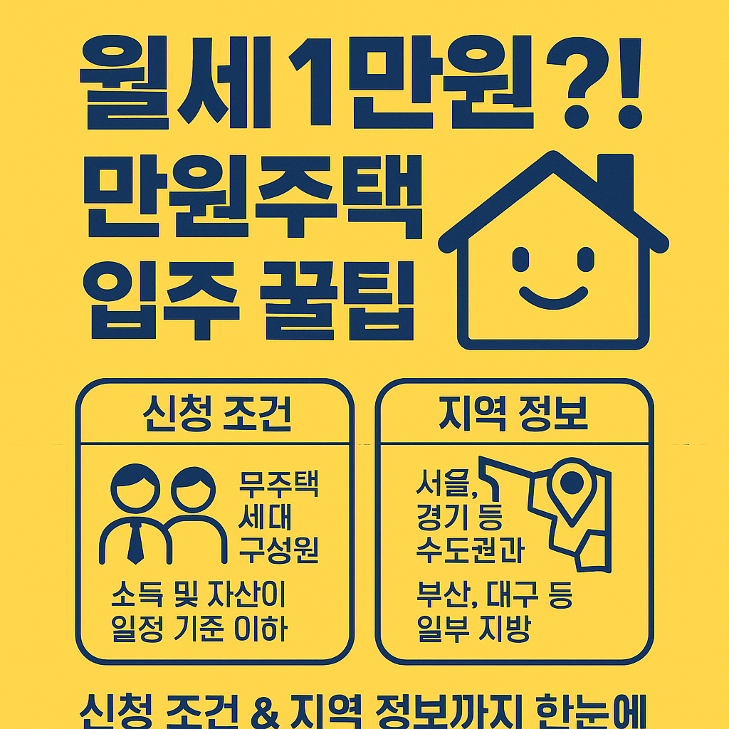 만원주택 신청조건 지역정보