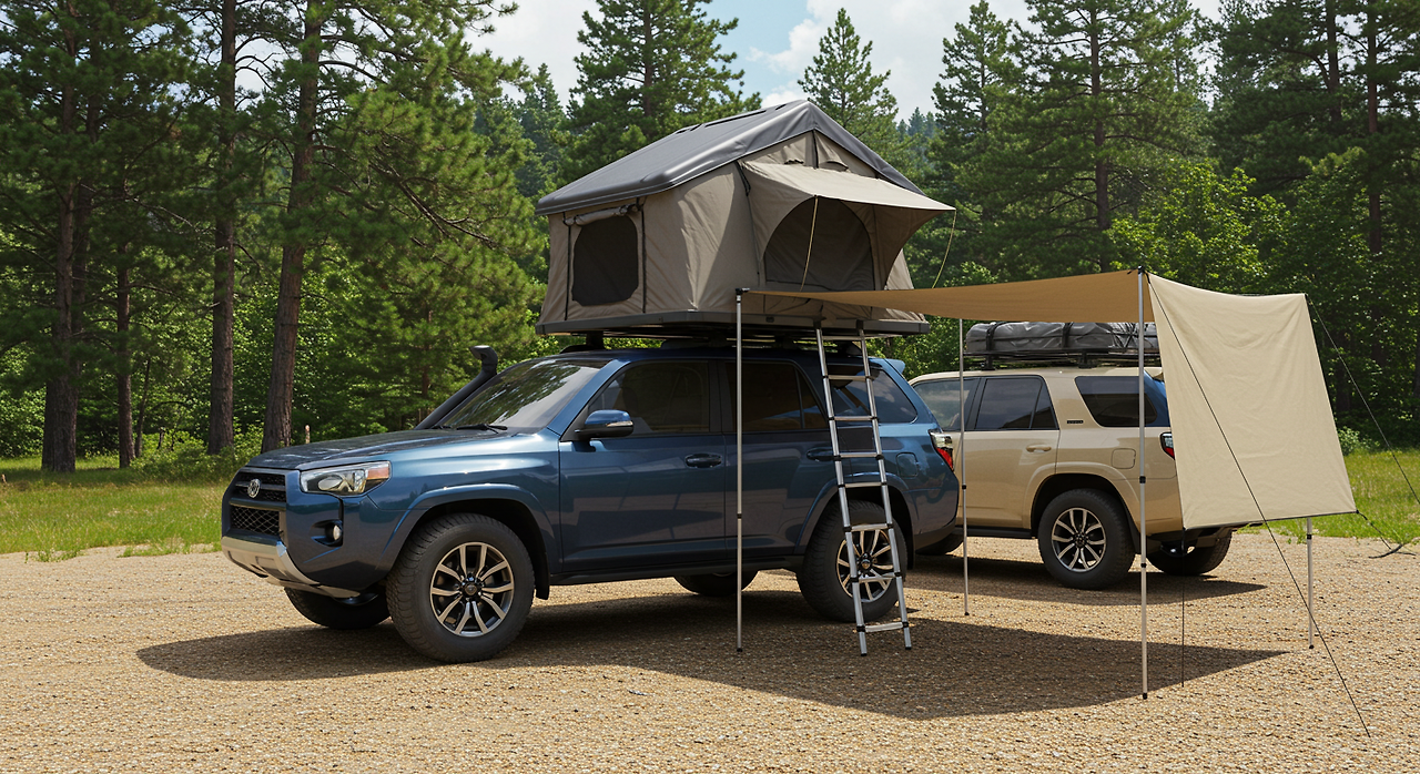 루프탑 텐트를 설치한 모습