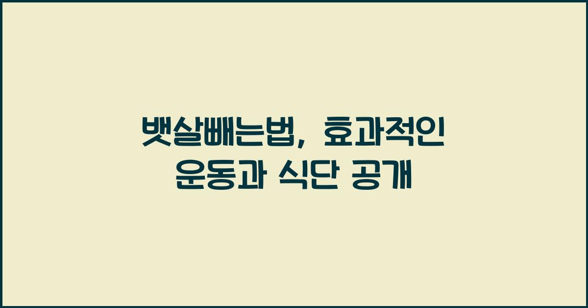 뱃살빼는법