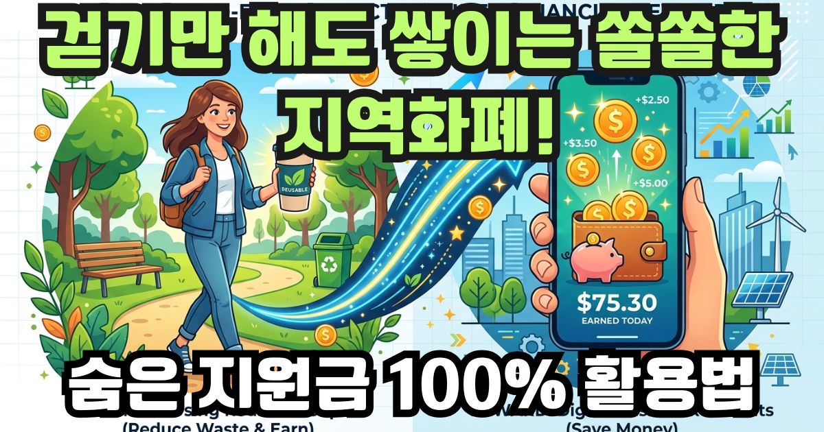 걷기 및 다회용기 사용 친환경 행동의 지역화폐 리워드 적립 시스템 구조