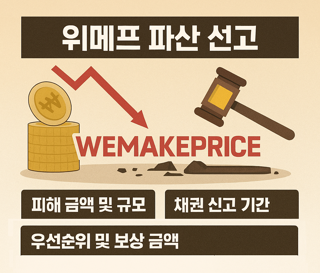 위메프 파산 선고, 피해금액 및 규모, 채권신고 기간, 우선순위 및 보상 금액