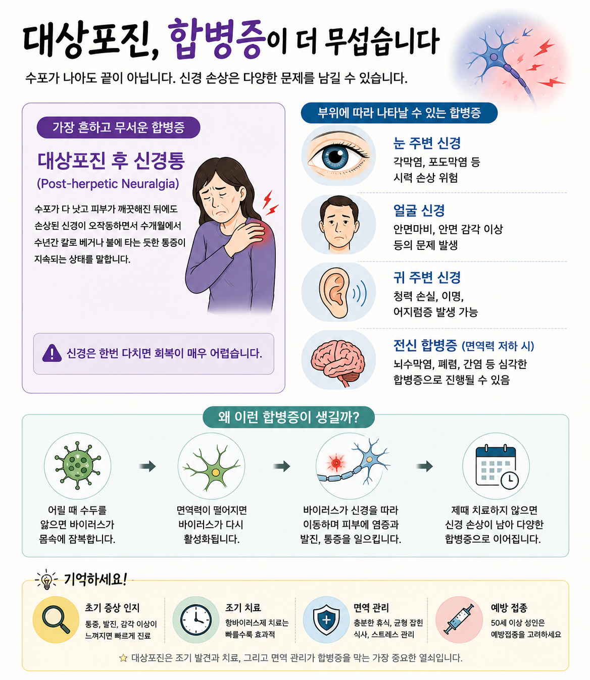 대상포진이후 합병증에 대한 설명