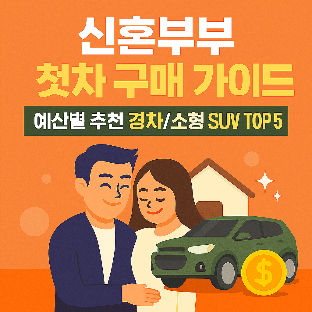 신혼부부 첫차 구매 가이드: 예산별 추천 경차/소형 SUV TOP 5