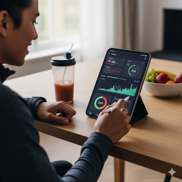 비교 대신 자신의 기록을 보는 모습/gemini