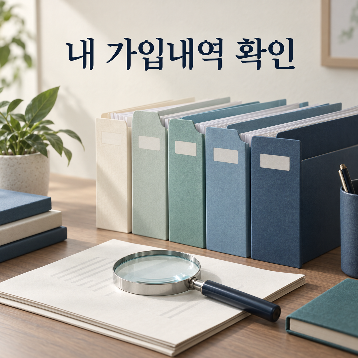 국민연금 가입내역을 확인하는 문서와 돋보기