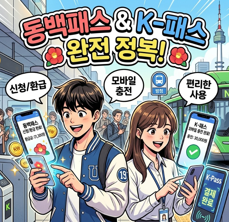 동백패스 신청, 환급, K-패스 연계, 모바일 충전 사용방법