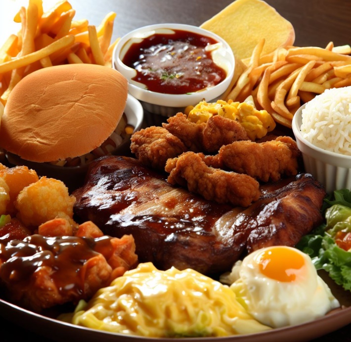 a full or complete meal(made by Bing)