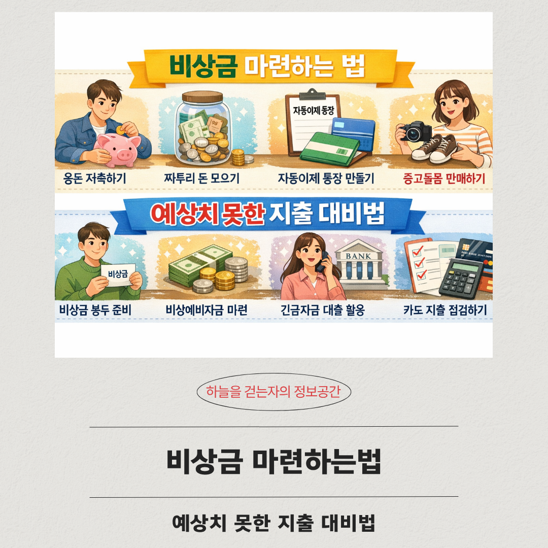 비상금 마련하는법, 예상치 못한 지출 대비법