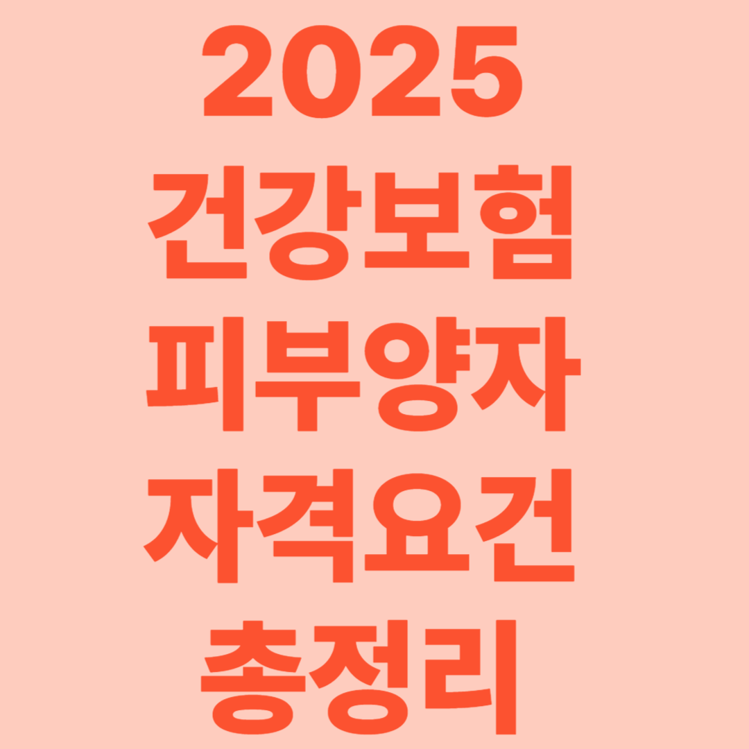 2025년 건강보험 피부양자 자격조건 총정리 – 월소득, 재산기준 한눈에!