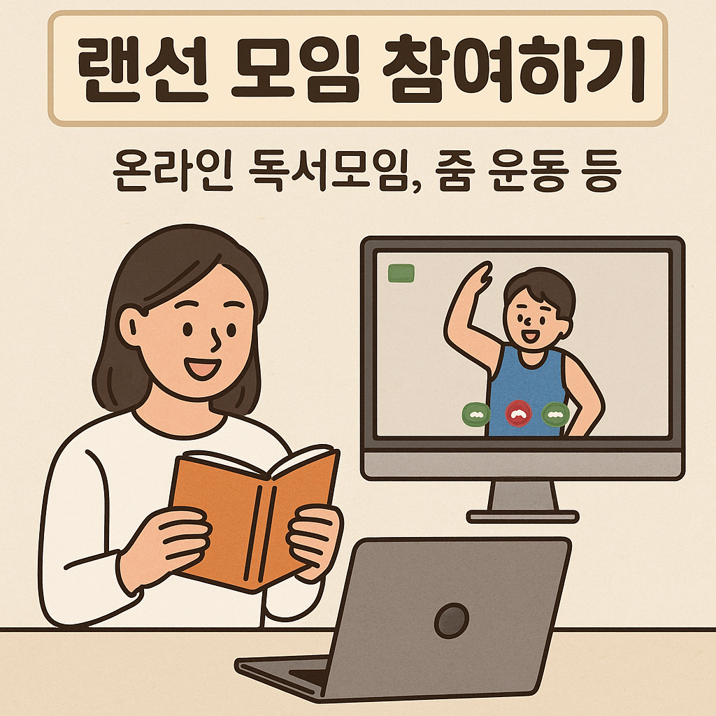 랜선 모임 참여하기: 온라인 독서모임, 줌 운동 등