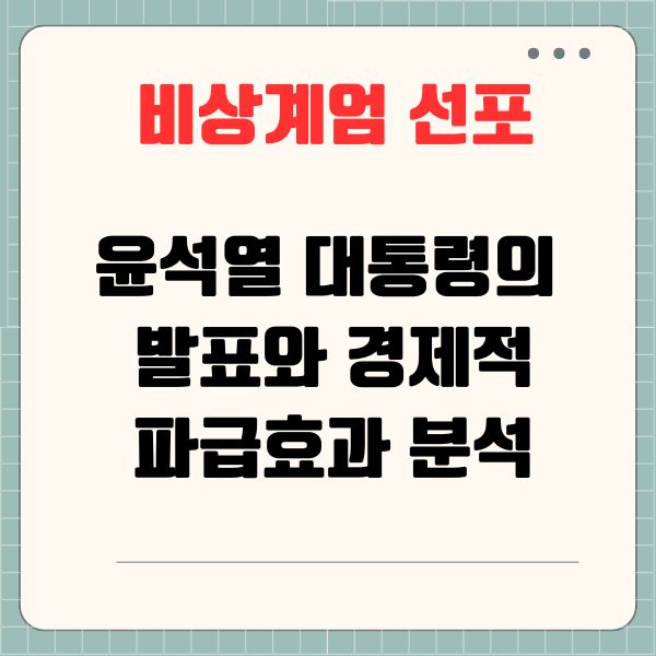 비상계엄 선포: 윤석열 대통령의 발표와 경제적 파급효과 분석
