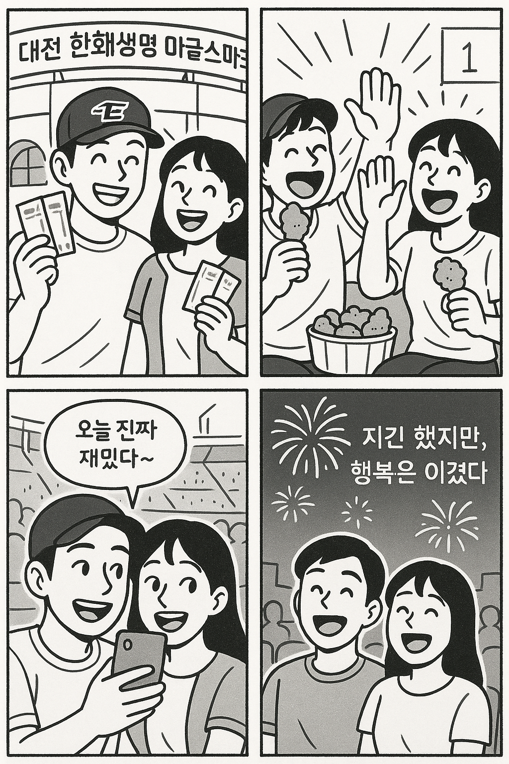 챗GPT 로 흑백 4컷 만화 만들기, 무료 AI 그림 그리기