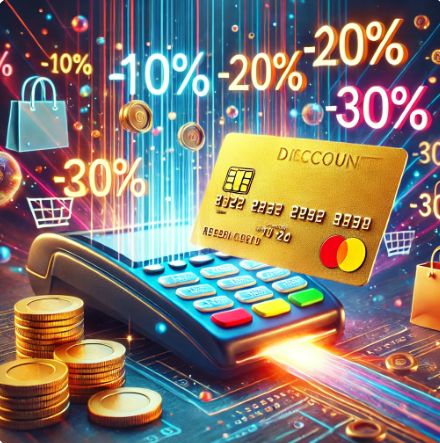 카드를 사용하면 할인이 되는 것이 연상되는 이미지