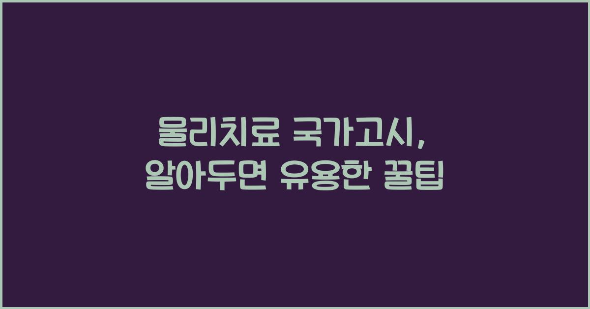 물리치료 국가고시