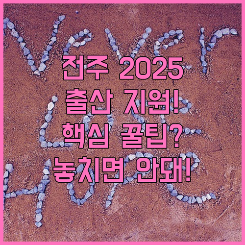 출산 가정을 위한 2025 전주시 지..