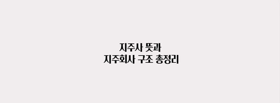 지주사 뜻과 지주회사 구조 총정리