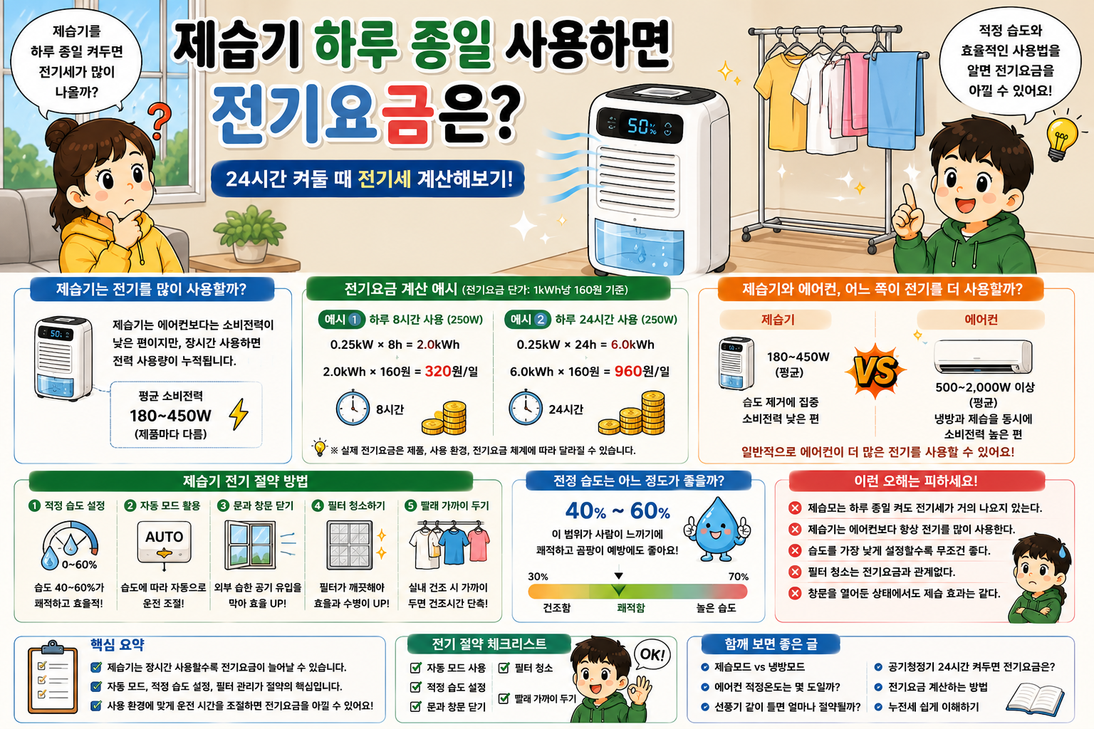 제습기 하루 종일 사용하면 전기요금은?