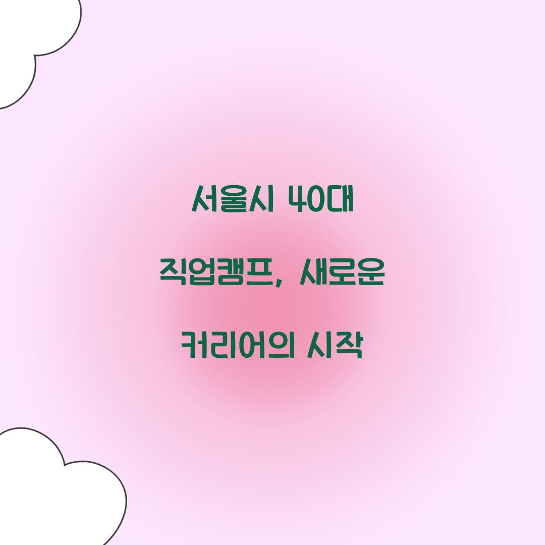 서울시 40대 직업캠프