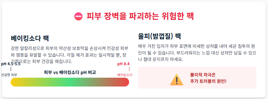 베이킹소다팩 라이스페이퍼팩 식염수팩 율피팩 등 천연팩 TOP 3