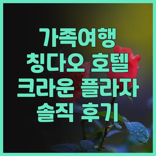 가족 여행객 필독 칭다오 크라운 플라..