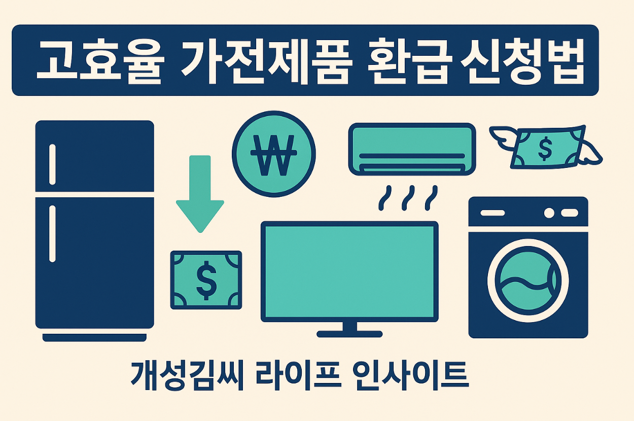 고효율 가전제품 환급 신청,가전제품 환급 신청 방법,고효율 가전 환급 후기,환급 대상 품목 2025,고효율 환급 조건,가전제품 환급 금액