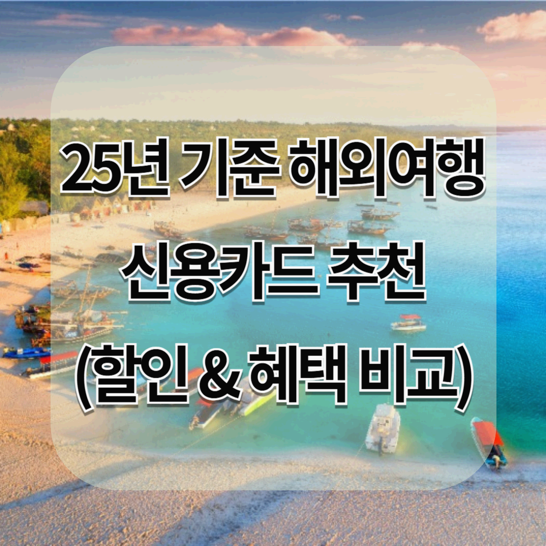 25년 기준 해외여행 필수 신용카드 추천 (할인 & 혜택 비교)
