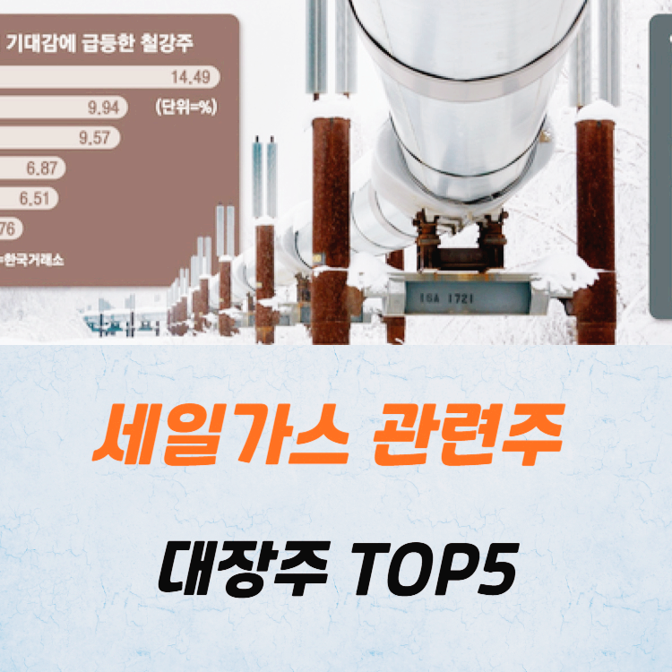 세일가스 관련주 대장주 테마주 수혜주 TOP5