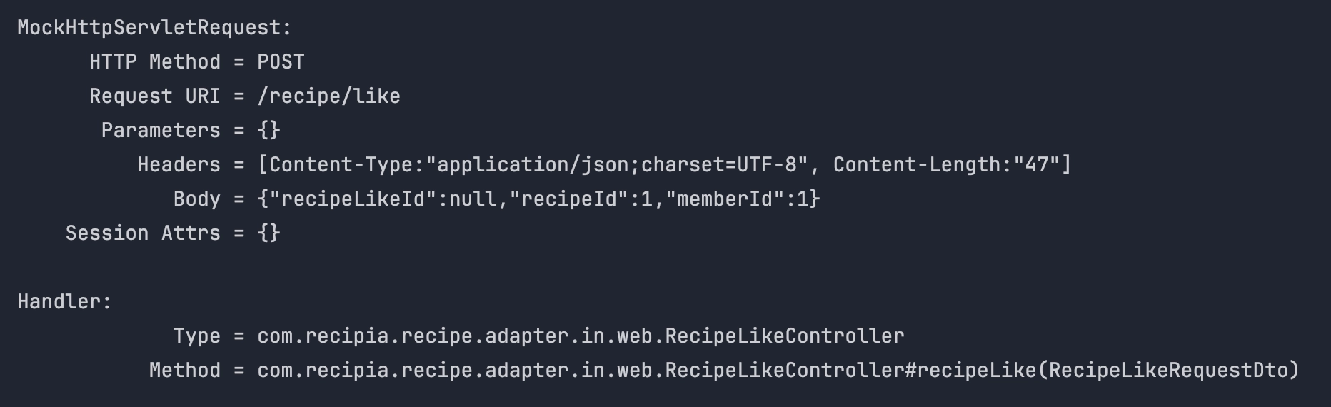 테스트 요청 print