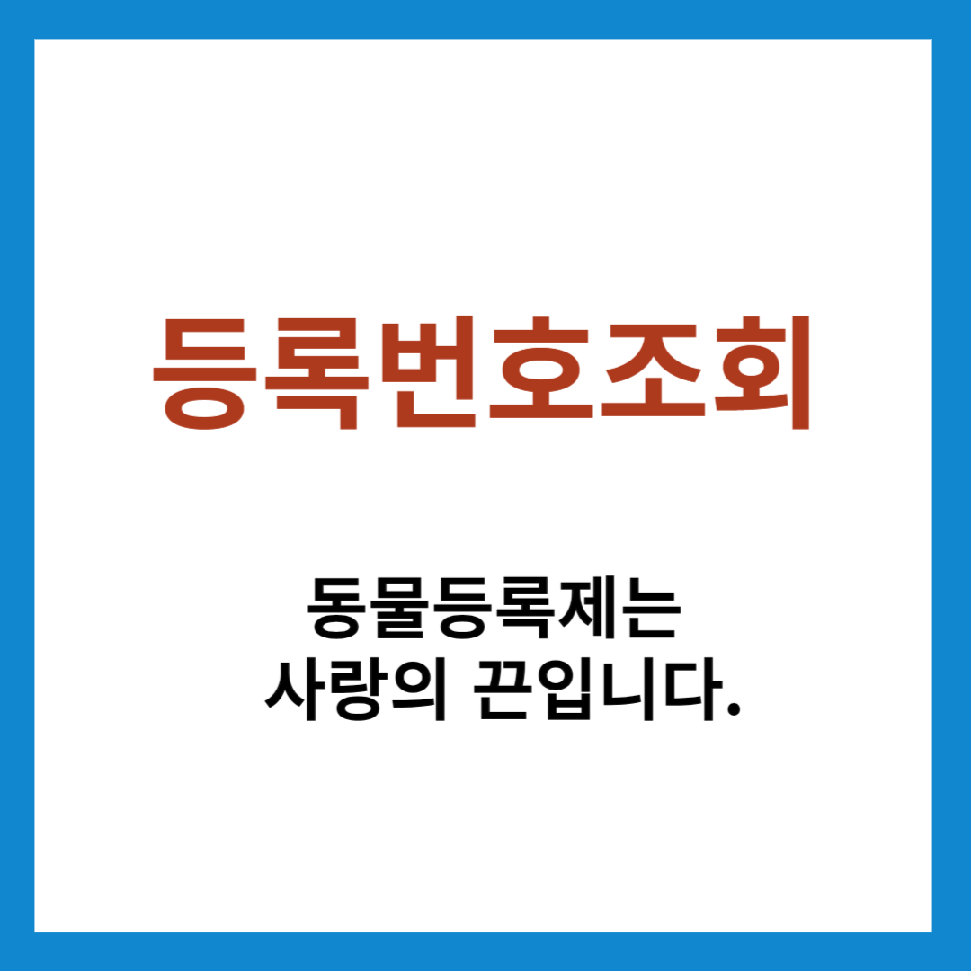 동물등록번호
