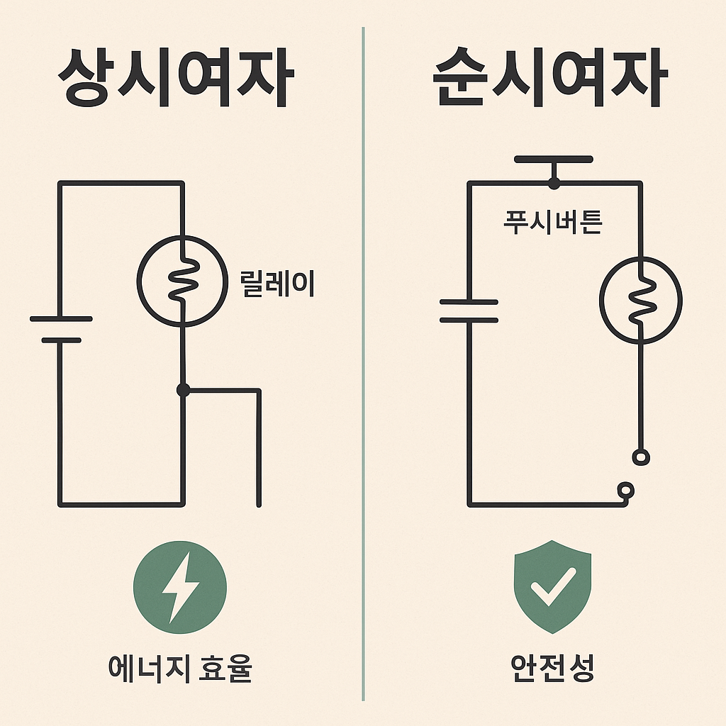 상시여자와 순시여자 방식 정리