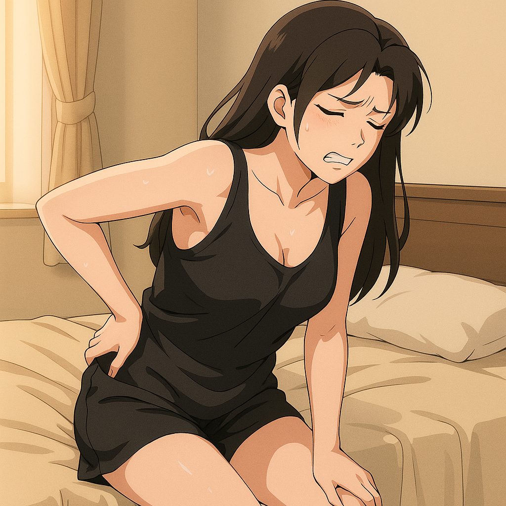 허리통증으로 괴로워 하는 여성