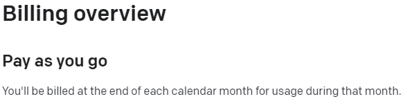 Monthly payment for using API