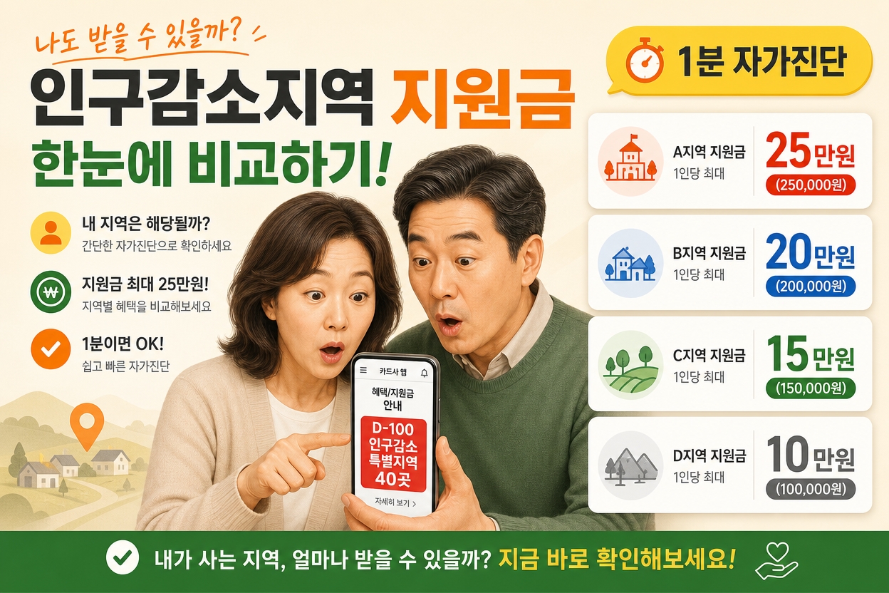 2026 인구감소 특별지역 40곳 우리 동네 1분 자가진단 25만원 20만원 15만원 차이 썸네일
