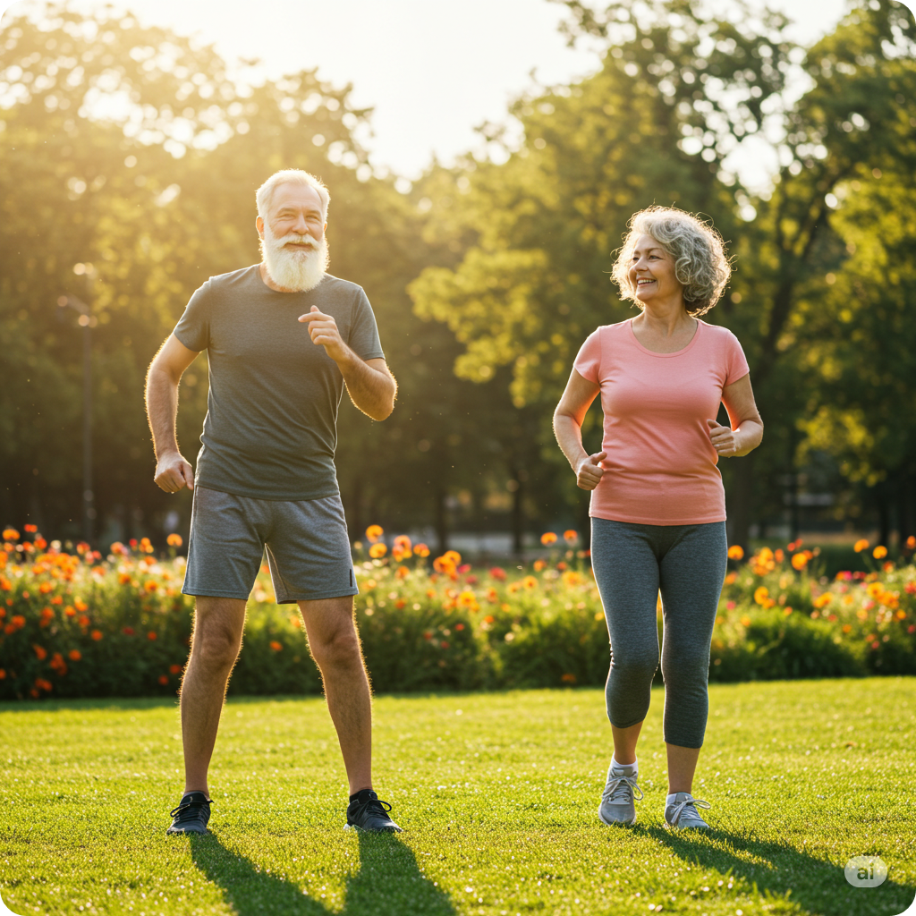 부부가 운동하는 모습